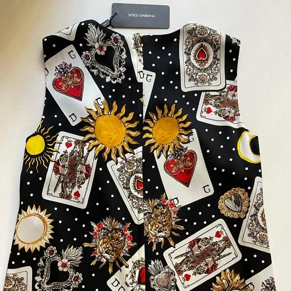 NWT 100% AUTHENTIC $2,025 Dolce & Gabbana Silk Shift Dress. Size US 8 , EU 44 - Picture 9 of 15